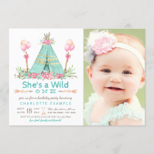 Invitation Teepee Anniversaire Thème Sauvageonne Premier Anni