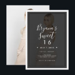 Invitation Teinte de photo foncée superposition bordure moder<br><div class="desc">Personnalisez comme vous le souhaitez.
Une photo peut être ajoutée à l'avant et à l'arrière.</div>