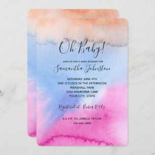 Invitation Teinture à tarte bleu rose