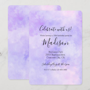 Invitation Teinture Lien Rose Violet Féminin