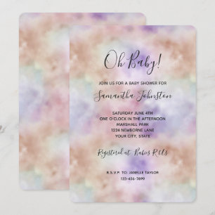 Invitation Teinture tie-dye rose blush violet