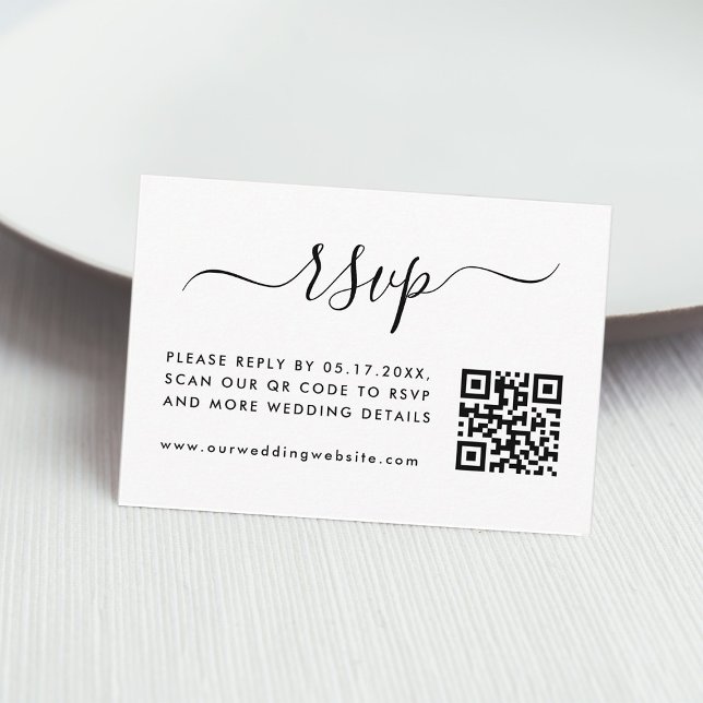 Invitation Téléchargeable Mariage RSVP avec code QR (Créateur téléchargé)