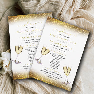 Invitation Téléchargeable Parties scintillant or Mariage de c