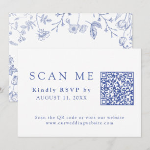 Invitation TÉLÉCHARGEABLE QR Code Chinoiserie Mariage RSVP