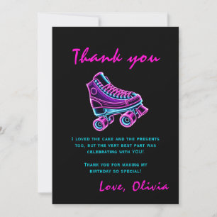 Invitation Téléchargeable Roller Skating Birthday Thank YouCa