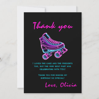 Invitation Téléchargeable Roller Skating Birthday Thank YouCa