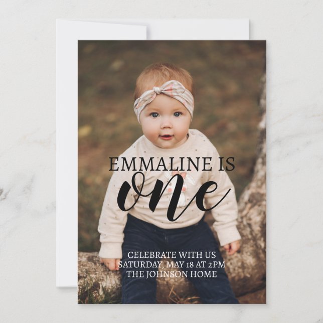 Invitation Téléchargement d'annonce de premier anniversaire a (Devant)