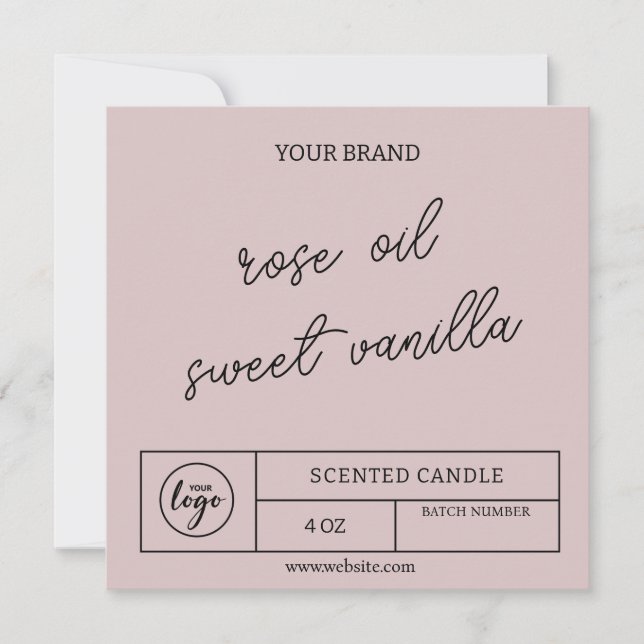 Invitation Téléchargement Instantané Moderne Étiquette bougie (Devant)