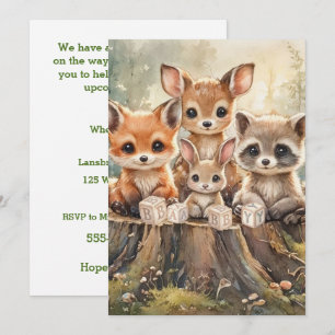 Invitation Téléchargement numérique d'animaux de la forêt pou
