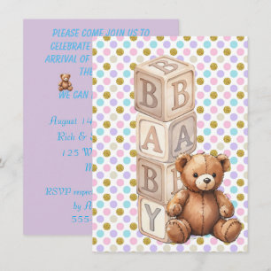INVITATION TÉLÉCHARGEMENT NUMÉRIQUE DE BLOC BÉBÉ DOUCHE