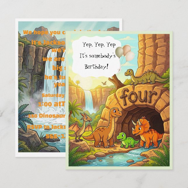 Invitation Téléchargement numérique de fête d'anniversaire de (Devant / Derrière)