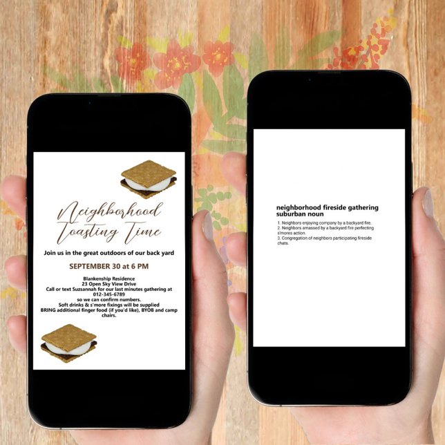 Invitation Téléchargement numérique de Rassemblement de S'Mor (Gather the neighbors last minute with a downloadable invitation instead of a plain text message.)