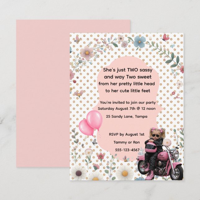 Invitation Téléchargement numérique pour fête d'anniversaire  (Devant / Derrière)