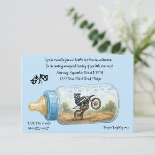 Invitation Téléchargement numérique pour la douche bébé moto