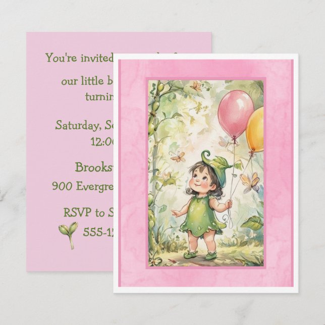 Invitation Téléchargement numérique pour l'anniversaire de Li (Devant / Derrière)