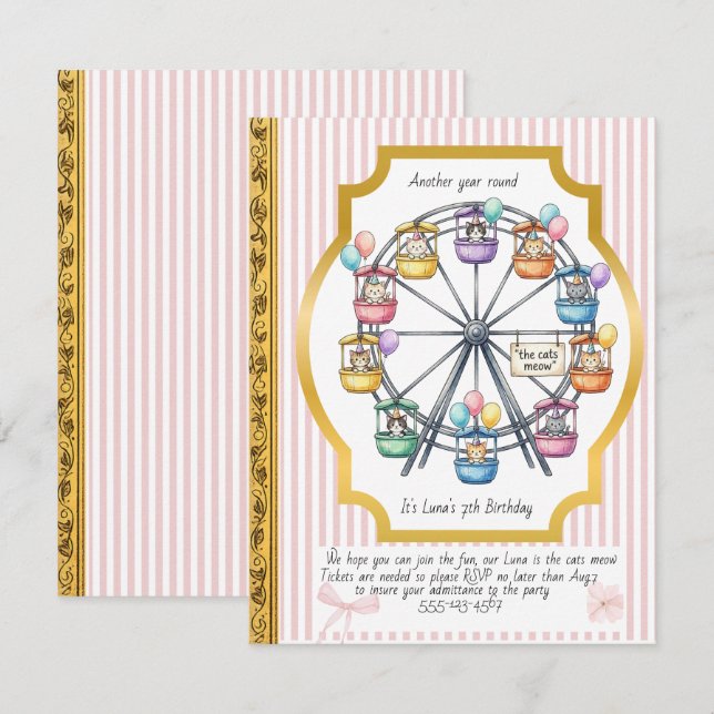 Invitation Téléchargement numérique pour l'anniversaire du ca (Devant / Derrière)
