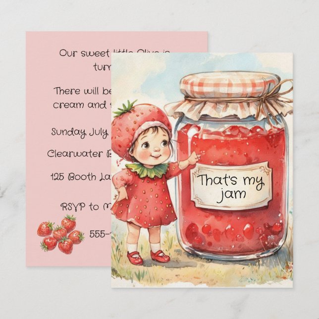 Invitation Téléchargement numérique pour mon anniversaire Jam (Devant / Derrière)