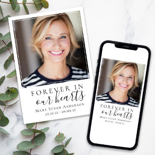 Invitation [Télécharger Disponible] Photo Funeral Prayer Card