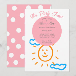 Invitation Télécharger le dessin des enfants Fille d'art rose