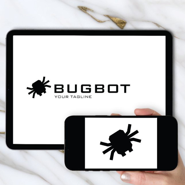 Invitation Télécharger le logo du bug robotique | Marque tech (Créateur téléchargé)