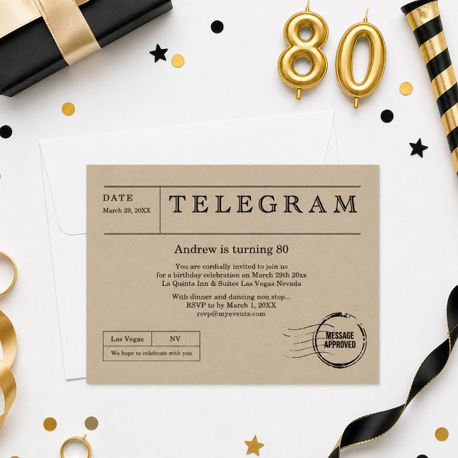 Invitation Télégramme Vintage (Créateur téléchargé)