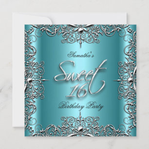 Invitation Télévision Elégant Sweet Seize ans Sweet 16 Fête B