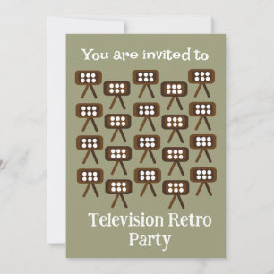 Invitation Télévision Soirée Rétro