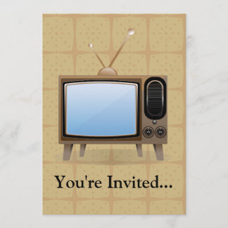 Invitation Télévision Vintage Old Floor