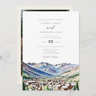 Invitation TELLURIDE Colorado Mountain Ski Mariage de voyage