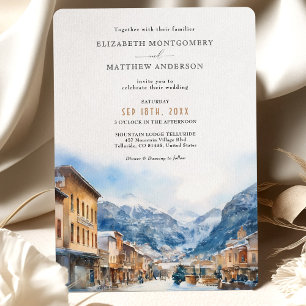 Invitation Telluride Colorado Ski Winter Wonderland Mariage