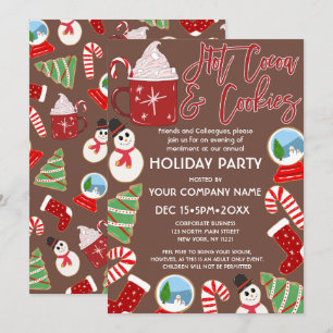 Invitation Témoins de cacao chaud Illustration Noël Entrepris