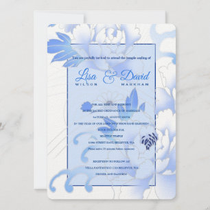 Invitation Temple Mariage et réception Invitations-Bleus