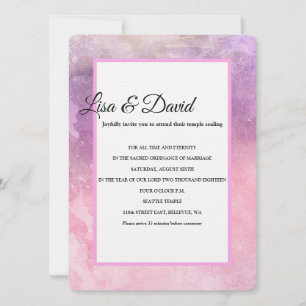 Invitation Temple Mariage & Réception Invitation-rose aquarel