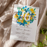 Invitation Temple moderne bleu jaune floral chic photo Sweet<br><div class="desc">Célébrer votre Sweet 16 dans le style, à la recherche de l'invitation de la fête du 16ème anniversaire fleurie parfaite et la plus cool? Obtenez cette main branchée et boho peint brillamment et vibrante bleu, jaune et marron floral aquarelle script photo 16e anniversaire invitation, ajoutez votre photo à l'arrière avec...</div>