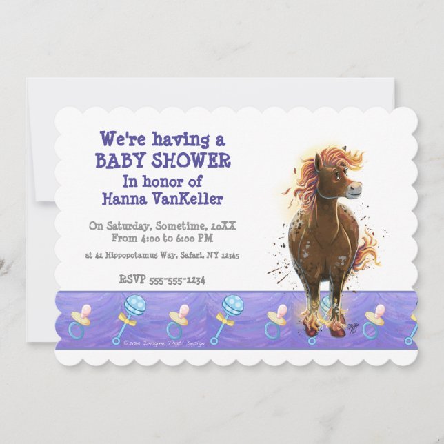 Invitation Temps de Fête Cheval de Feu (Devant)