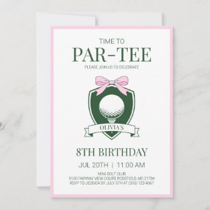 Invitation Temps de l'arc rose pour faire la fête au golf pou