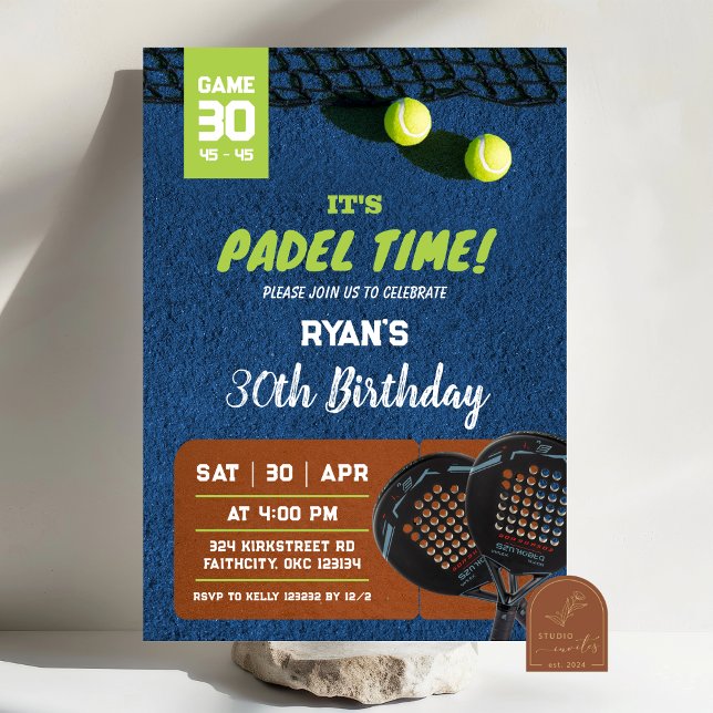 Invitation Temps de Padel Anniversaire (Créateur téléchargé)