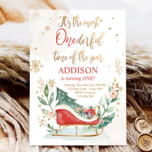 Invitation Temps le plus impensable Hiver Sleigh Premier Anni