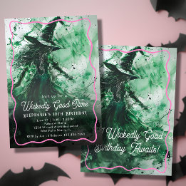 Invitation Temps merveilleusement méchant Sorcière verte dess