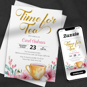 Invitation Temps pour la Fête des mariées de Parties scintill