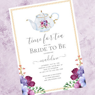 Invitation Temps Pour La Fête des mariées De Thé Vintage Teap