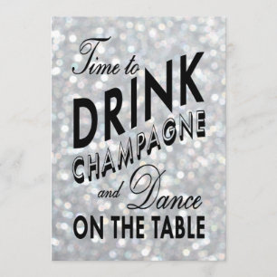 Invitation Temps scintillant d'invitation de 21 anniversaires