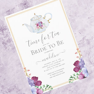 Invitation Temps vintage Pour La Fête des mariées Florale De 