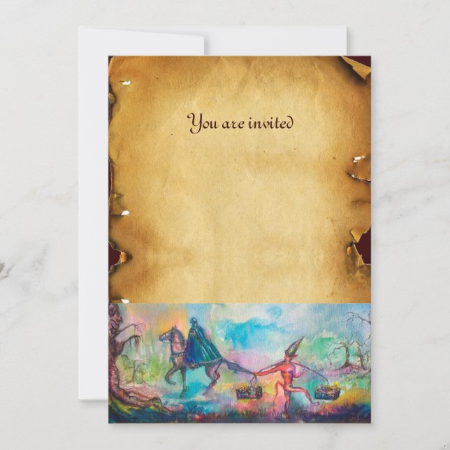 Invitation TEMPTATION Chevalier sombre, Parchemin au trésor d (Devant)