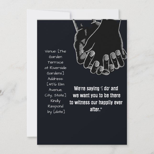 Invitation tenant des handes pour les voeux victori faire-par (Devant)