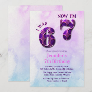 Invitation Tendance 6 7 Mème Fille Six Sept Anniversaire