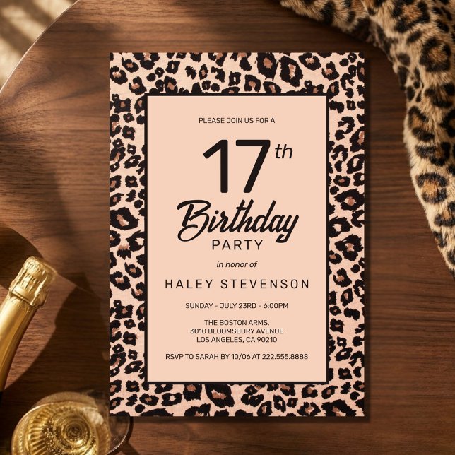 Invitation tendance avec imprimé animalier léopard (Créateur téléchargé)