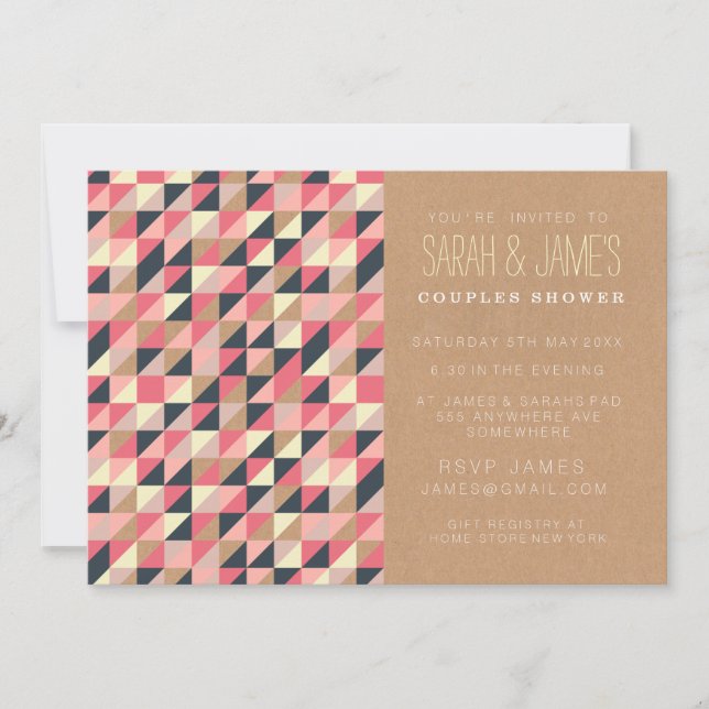 Invitation tendance Aztec Triangles Couples Shower (Devant)