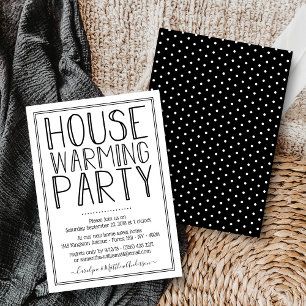 Invitation Tendance Black & White Typographie Fête du réchauf