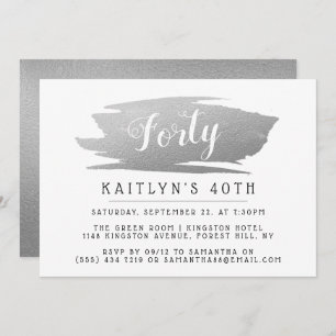 Invitation Tendance & Chic Silver Foil Dames Anniversaire